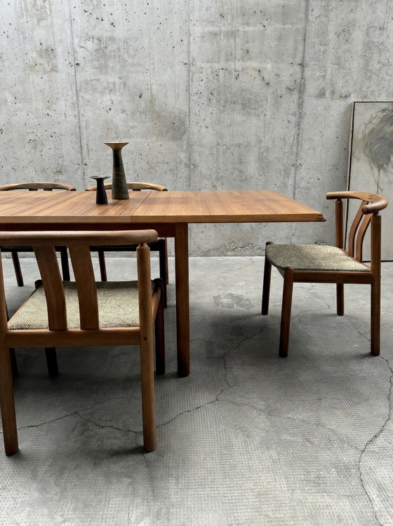 Image 1 of HANS J. FRYDENDAL FOR BOLTINGE STØLEFABRIK TEAK WOOD DINING TABLE & 6 CHAIRS DENMARK 1970s