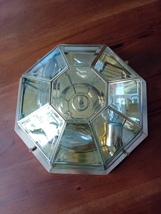 Plafonnier / Applique Vintage Deknudt – Hollywood Regency – Glass, Brass (photo 2 of 8)