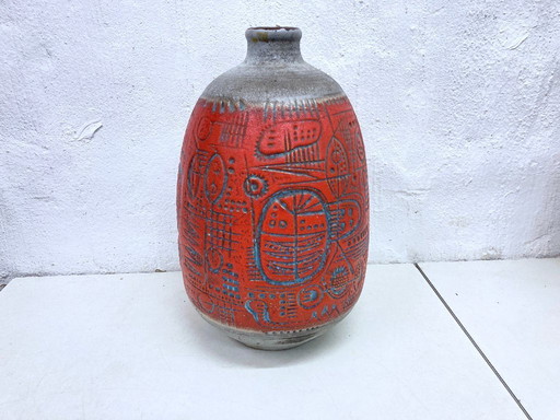 Floor vase by Carstens from the Prehistoric series, designed by Gerda Heuckeroth, 1960s/70s