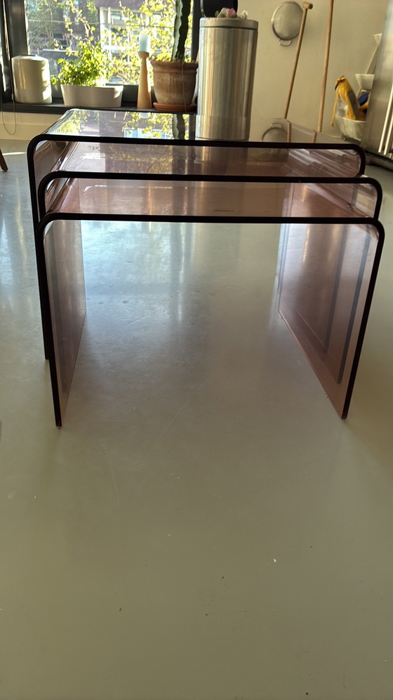 Image 1 of Vintage 70’er jaren mimiset (nesting tables), bijzettafels 
