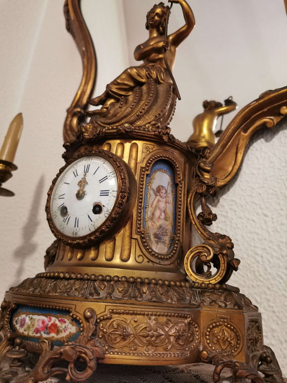 Image 1 of Brass table clock, 1940s