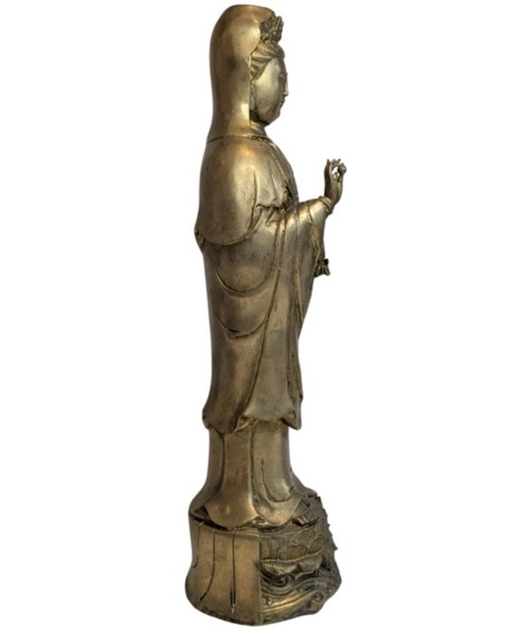 Guanyin debout en bronze antique – Chine, XIXe siècle – Sculptures, Copper (photo 3 of 10)