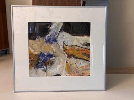 Image 1 of Dipinto decorativo astratto in cornice di alluminio