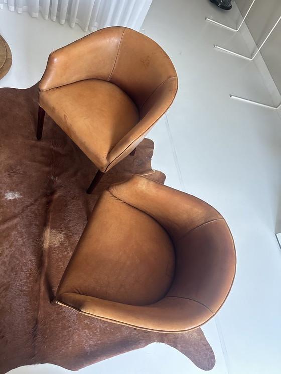 Set aus 2 Ledersesseln in Cognacfarbe – Beistellstühle, Leather (photo 4 of 6)