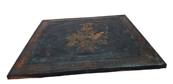 Image 1 of Fiori in vaso da parete in rame battuto martellato d'epoca