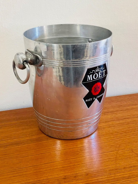 Vintage Verzilverde Champagnekoeler, Moet & Chandon, door Argit – Tafelaccessoires, Metal (photo 11 of 20)