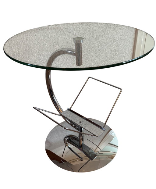 Tavolino KOKOON | 🇩🇪 Anni '80 | Un elemento d'arredo senza tempo in cromo e vetro