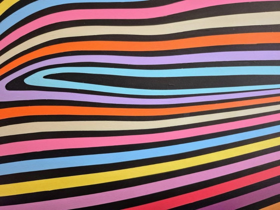 Image 1 of Drop in a Pool - Dipinto astratto colorato di Franklin van Dam (acrilico su MDF)