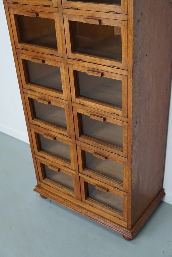 Image 1 of Vintage Dutch oak haberdashery cabinet / display cabinet with hinged doors, 1930s