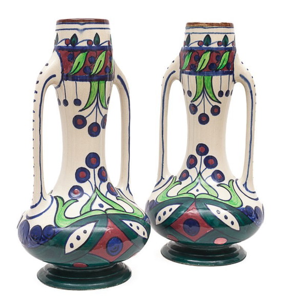 Image 1 of Pair of Art Nouveau vases