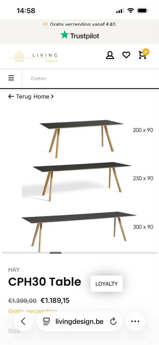 HAY CPH30 eettafel – Natural Oak – 250 × 90 cm – Hout (photo 5 of 5)