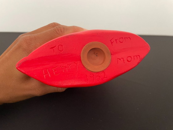 Image 1 of Tirelire cochon en forme de frites faite main McDonald's vintage de 1982