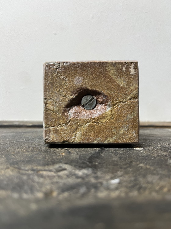 Image 1 of Gufo vintage di metà secolo in teak su basamento in marmo