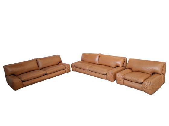 Image 1 of Ensemble « Bengodi » – Conçu par Cini Boeri pour Arflex Italia (2 canapés + fauteuil)