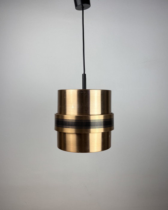 Image 1 of Vintage Doria Hanglamp, jaren '70, Mid Century Modern, Duitsland, jaren '70, Messing metaal Koper, Ruimtetijdperk, Brutalisme, D