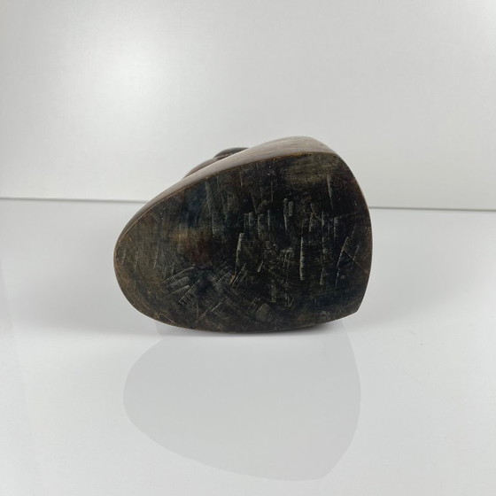 Image 1 of Busto femminile intagliato a mano in legno nero, stile Baoulé, 1960/90