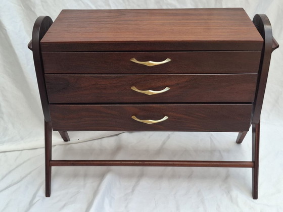 Beautiful Mid-Century Danish Design Sewing Cabinet (1950s/60s) – Storage cabinet, Wood (photo 20 of 21)