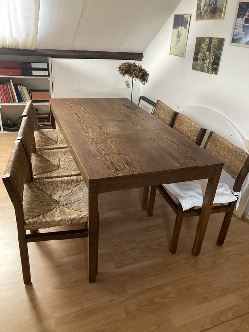 tafel met 6 stoelen Spectrum SE 82 ontwerp Martin Visser 