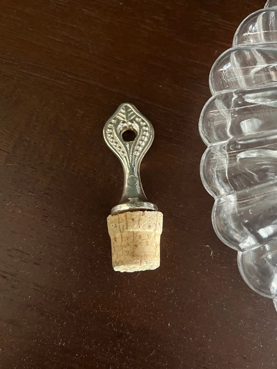 Image 1 of Mundgeblasene Karaffe/Dekanter mit versilbertem Ausguss und Griff ca. 1930