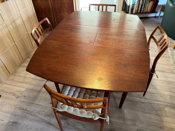 Image 1 of Tavolo da pranzo allungabile in stile vintage danese con 4 sedie