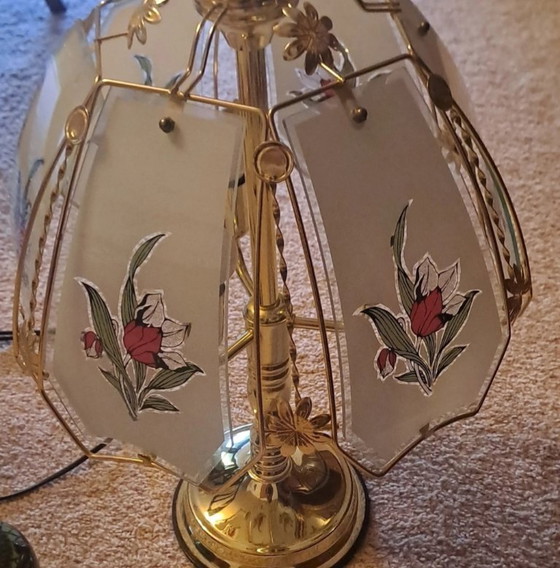 2x Hollywood Regency Vintage Lamp – Table lamps, Glass, Metal (photo 5 of 6)
