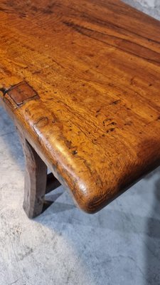 Image 1 of Vintage jaren 70 Brutalist coffee table salontafel uit Acacia hout
