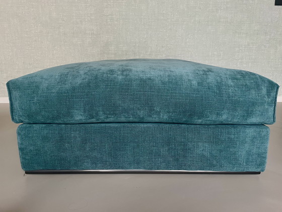 Image 1 of Nieuw Groen Blauwe Hocker Poef Melchior