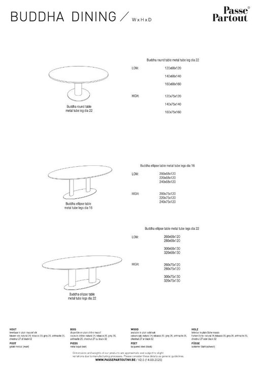 Table basse Passe Partout Buddha Ø120 – Design noir