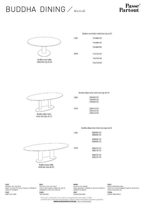 Image 1 of Table basse Passe Partout Buddha Ø120 – Design noir