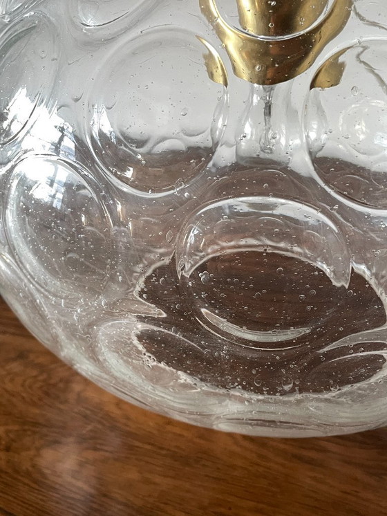 Image 1 of Lampada a sospensione in vetro a bolle Glashütte Limburg di metà secolo, anni '60