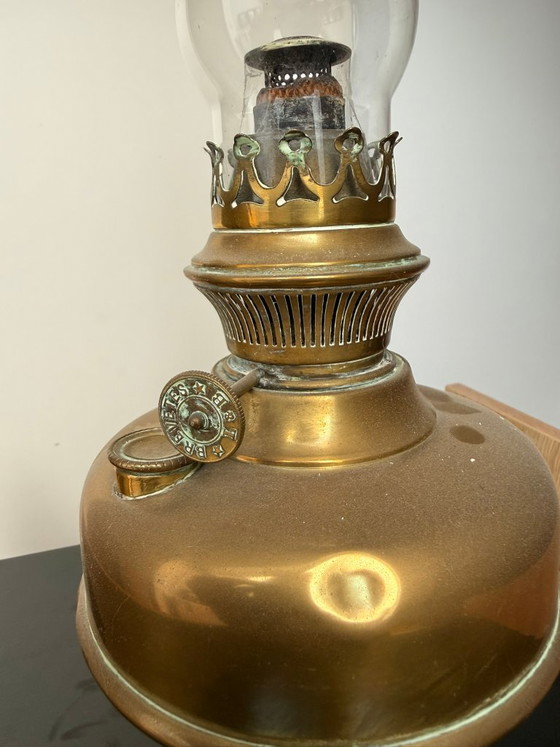 Lampe Belge – Lempereur & Bernard, Tafellampen, Glass, Copper (photo 3 of 7)
