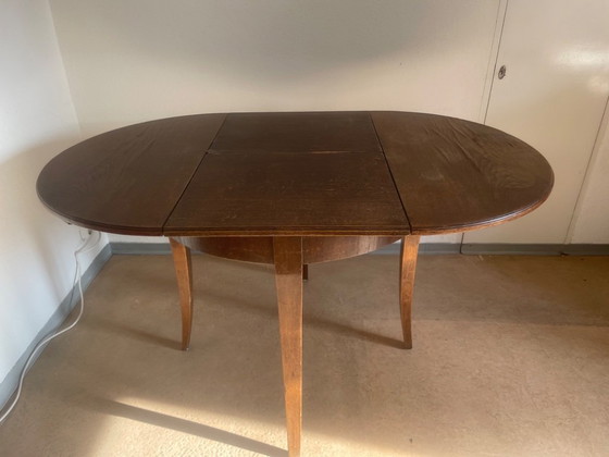 Image 1 of Tavolo Art Déco con una forma elegante e meravigliosamente curva per l'estensione