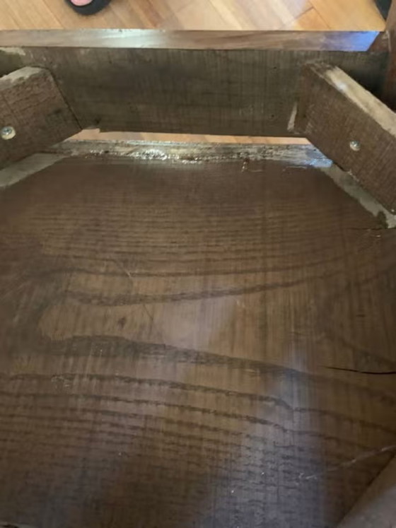 Image 1 of 5 Eiken Houten Stoeltjes Met Ronde Pootjes