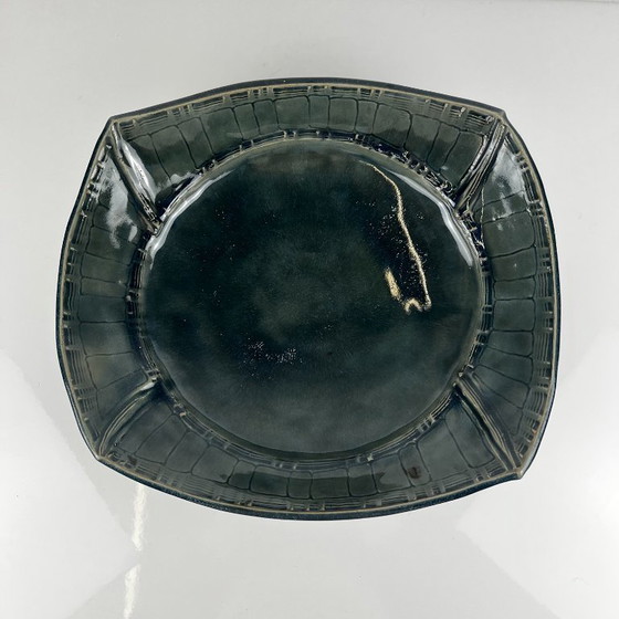Dark Blue/Green Enamelled Ceramic Bowl by Pierre Baey, 1960, Decorative Objects (photo 9 of 10)