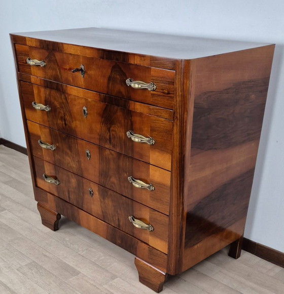 Comò Art Déco Friulano 1940 – Manifattura Italiana, Cassettiere, Legno (photo 6 of 31)