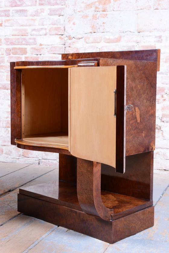 Par de mesitas de noche Art Déco restauradas, de madera de haya, de estilo polaco recuperado, Francia, (photo 16 of 19)