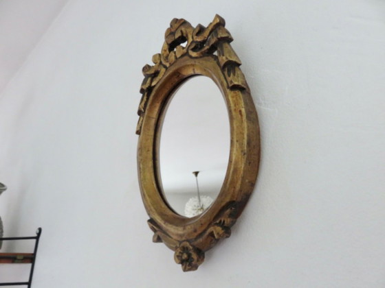 Image 1 of Kleiner vergoldeter Holzspiegel im Barockstil, 1940er-50er Jahre