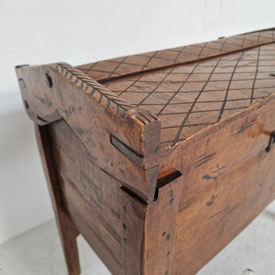 Coffre de berger ancien et unique, vers 1900 – Armoires de rangement, Iron, Wood (photo 5 of 10)