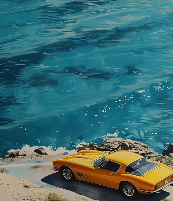 Image 1 of Alberto RICARDO - Auto en la playa - Lienzo de artista