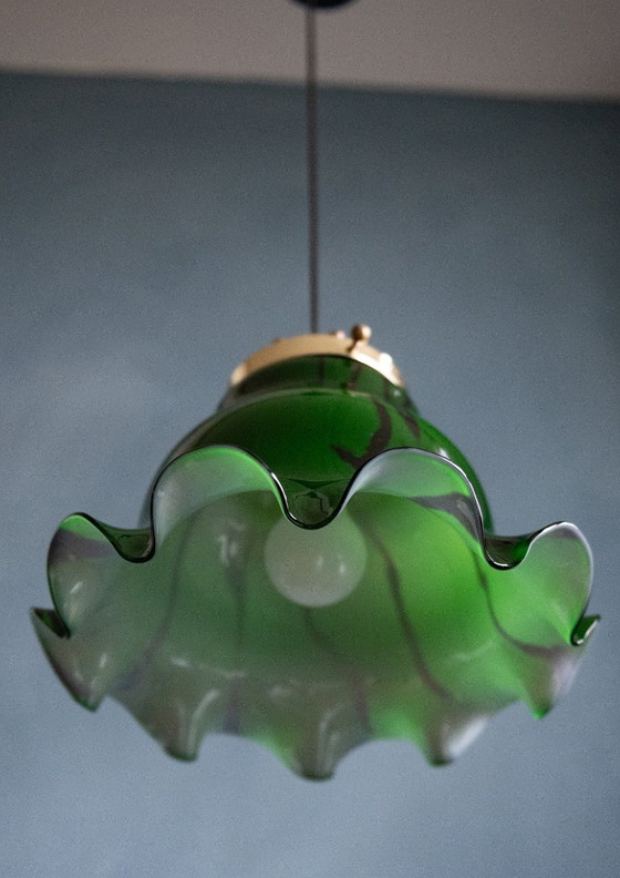 Lámpara colgante de cristal verde de Peill & Putzler – Lámparas colgantes, Glass, Vintage (photo 4 of 9)