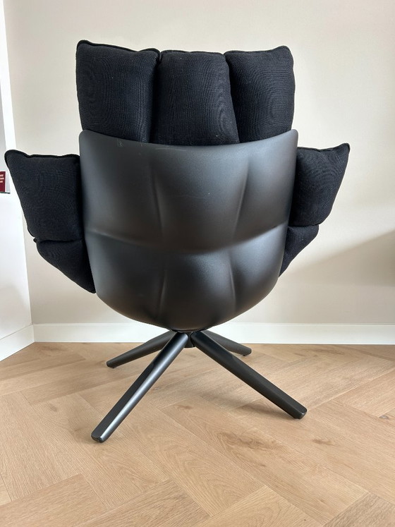 Image 1 of B&B Italia Husk Fauteuil H3G mét Ottoman - Zwart