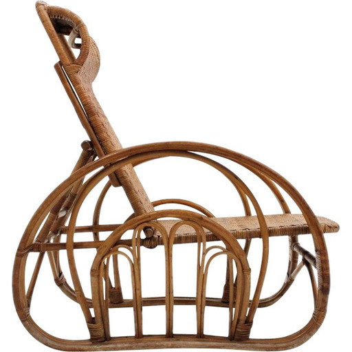 Poltrona vintage in rattan Italia anni '50
