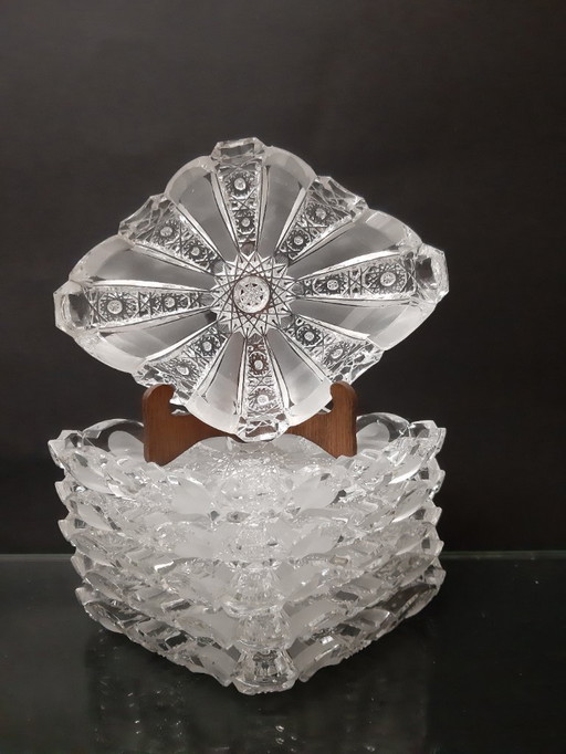 Esclusivi 6 piatti da dessert in cristallo al piombo