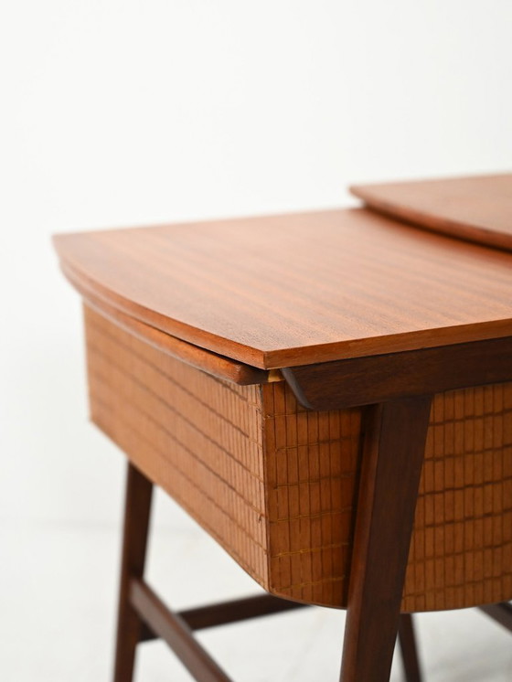 Image 1 of Pair of Scandinavian Nesting Coffee Tables with Yarn Box