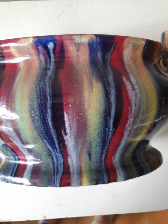 French Art Deco Cabinet Set – Louis Gueule Vierzon – Ca 1930 – Vases, Ceramic (photo 9 of 13)