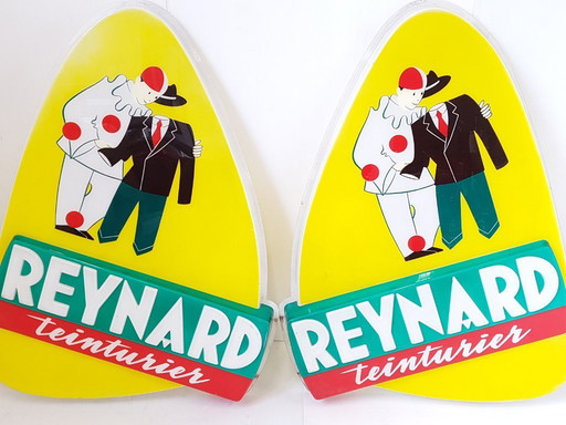 Insegna in plastica stampata degli anni '50 - Reynard Dyer - Vintage anni '50