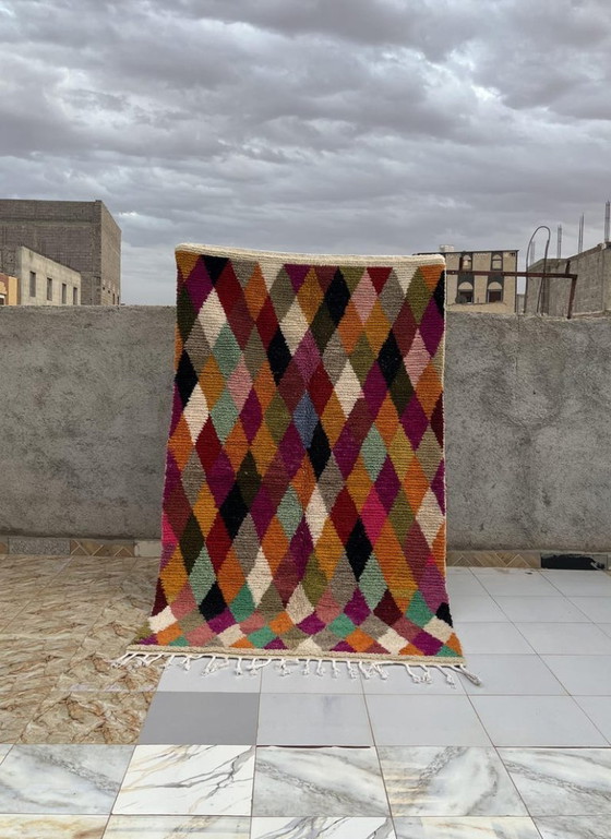 Image 1 of Tapis berbères multicolores en laine 200cmx150cm