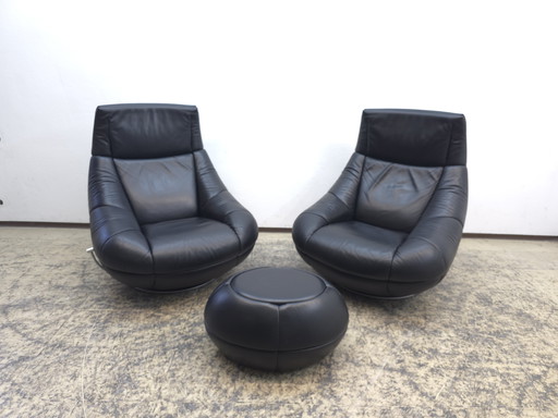 De Sede ds 166 Set van 2 fauteuils met kruk design fauteuil Desede top