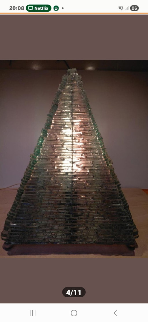 Toa Tesserine 40cm pyramid glass lamp