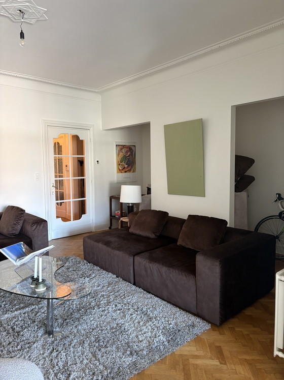 Divano angolare modulare marrone scuro - Nuovo di zecca – Divani modulari, Velvet, Textile (photo 2 of 10)